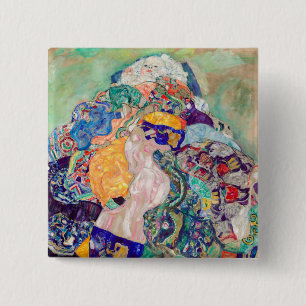 Bóton Quadrado 5.08cm Gustav Klimt - Bebê/Berço
