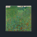 Bóton Quadrado 5.08cm Gustav Klimt - Campo Poppy<br><div class="desc">Poppy Field / Field of Poppies - Gustav Klimt,  Oil on Canvas,  1907</div>