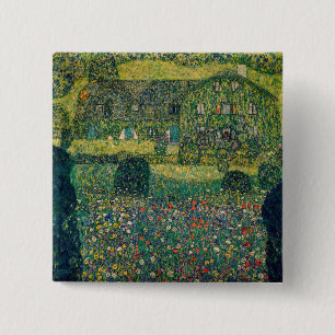 Bóton Quadrado 5.08cm Gustav Klimt - Casa do País pelo Attersee