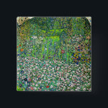 Bóton Quadrado 5.08cm Gustav Klimt - Paisagem e Caipira Hortícolas<br><div class="desc">Paisagem horticultural com um monte - Gustav Klimt,  Oil on Canvas,  1916</div>