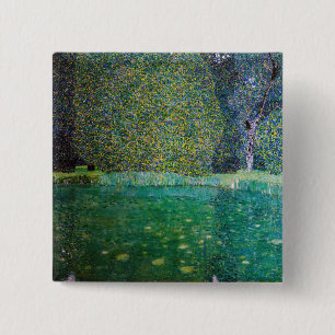 Bóton Quadrado 5.08cm Gustav Klimt - Parque Schloss Kammer am Attersee