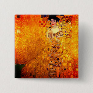 Bóton Quadrado 5.08cm Gustav Klimt Retrato de Adele Bloch Bauer