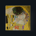 Bóton Quadrado 5.08cm Gustav Klimt - The Biss<br><div class="desc">Kuss Beijo/Der - Gustav Klimt em 1907-1908</div>