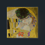 Bóton Quadrado 5.08cm Gustav Klimt - The Biss<br><div class="desc">Kuss Beijo/Der - Gustav Klimt em 1907-1908</div>