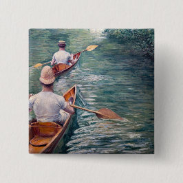 Bóton Quadrado 5.08cm Gustave Caillebotte - Canoas nos Yerres