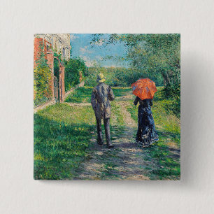 Bóton Quadrado 5.08cm Gustave Caillebotte - O Caminho Uphill