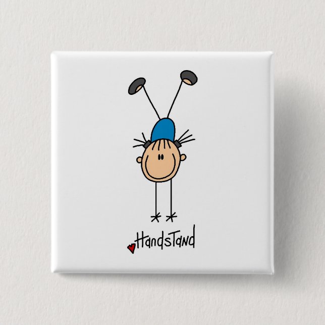 Bóton Quadrado 5.08cm Gymnast que faz Handstands (Frente)