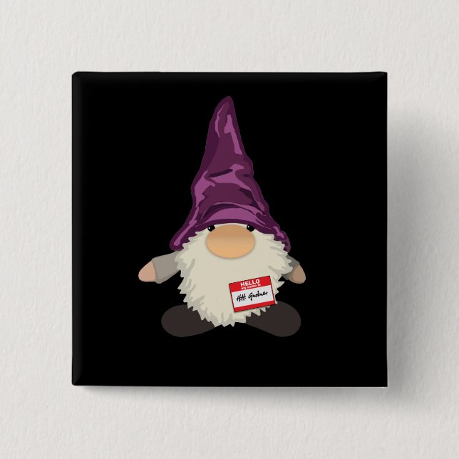 Bóton Quadrado 5.08cm H.H. Botão de Gnolmes (Frente)