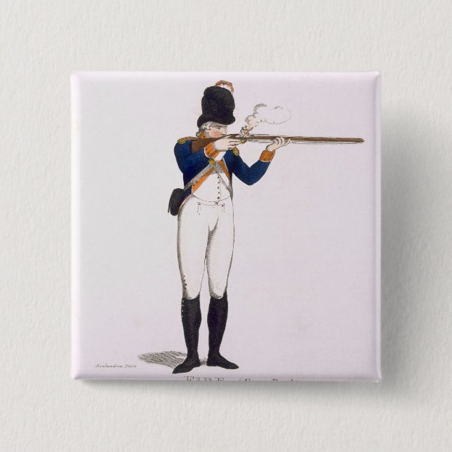 Bóton Quadrado 5.08cm Hackney oferece, chapeia 49 'dos voluntários leais (Frente)