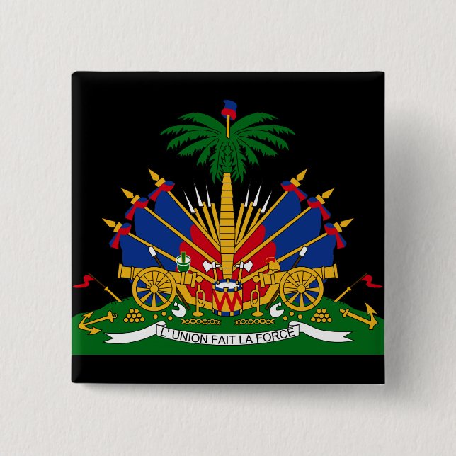 Bóton Quadrado 5.08cm haiti emblem (Frente)
