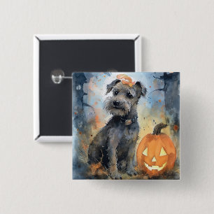 Bóton Quadrado 5.08cm Halloween Chesapeake Bay Terrier Com Bompkins