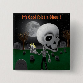 Bóton Quadrado 5.08cm Halloween Ghoul
