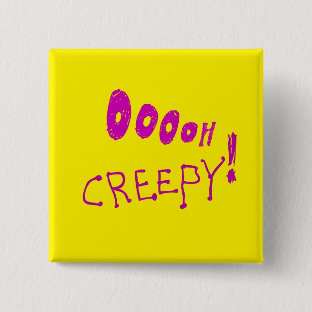 Bóton Quadrado 5.08cm Halloween Ooooh Creepy! Botão (Frente)