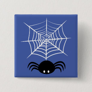 Bóton Quadrado 5.08cm Halloween Spider Web