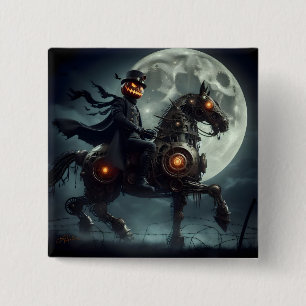 Bóton Quadrado 5.08cm Halloween Steampunk Cavaleiro Sem Cabeça