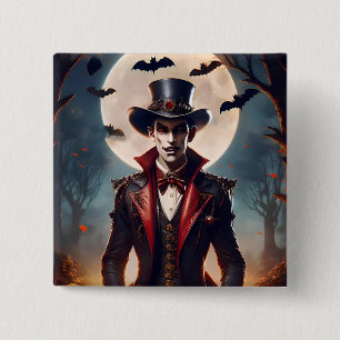 Bóton Quadrado 5.08cm Halloween Steampunk Gótico Zumbi Vampiro