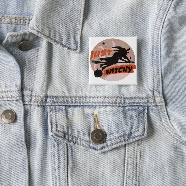 Bóton Quadrado 5.08cm Halloween Witchy Retro Witume Costume Candy (In Situ)