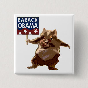 Bóton Quadrado 5.08cm Hamster para o botão de Barack Obama