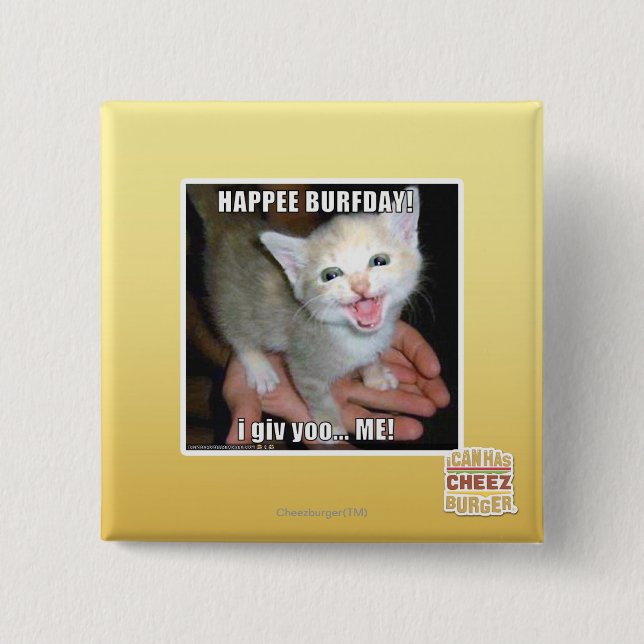 BÓTON QUADRADO 5.08CM HAPPEE BURFDAY! (Frente)