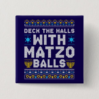 Bóton Quadrado 5.08cm Happy Chrismukkah Jewish Christmas Hanukkah