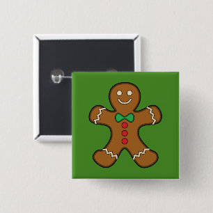 Bóton Quadrado 5.08cm Happy Gingerpão Man