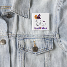 Bóton Quadrado 5.08cm happy halloween