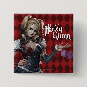 Bóton Quadrado 5.08cm Harley Quinn Com Felpudo