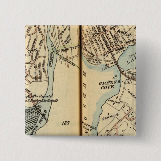 Bóton Quadrado 5.08cm Harmon Park, Nova York (Frente)