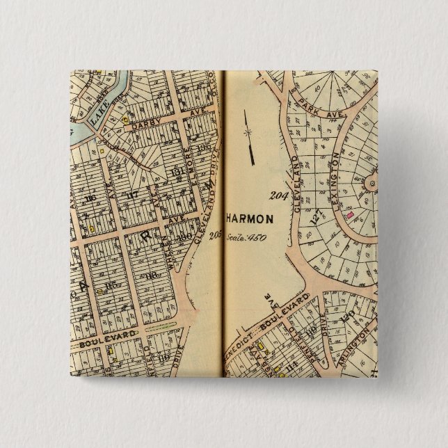 Bóton Quadrado 5.08cm Harmon Park, Nova York 2 (Frente)