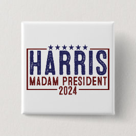 Bóton Quadrado 5.08cm Harris Senhora Presidente 2024