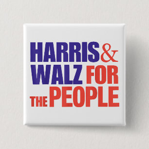 Bóton Quadrado 5.08cm Harris Waltz 2024 Para o Povo Kamala Harris