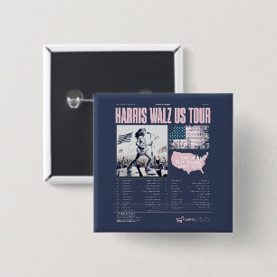 Bóton Quadrado 5.08cm Harris Walz US Tour Kamala ganha posse