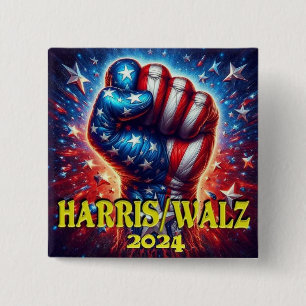 Bóton Quadrado 5.08cm Harris walz vance 2024 votação