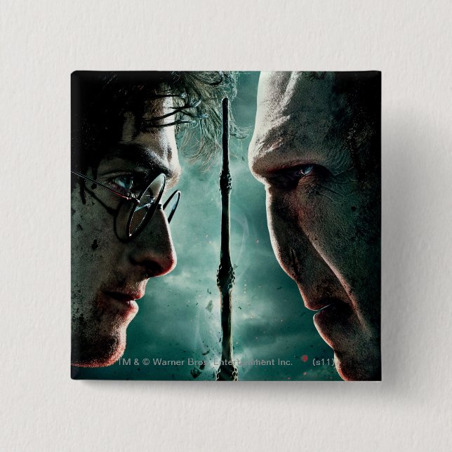 Bóton Quadrado 5.08cm Harry Potter 7 Parte 2 - Harry vs. Voldemort (Frente)