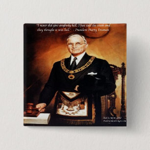 Bóton Quadrado 5.08cm Harry Truman "Não deu a eles o inferno" citação