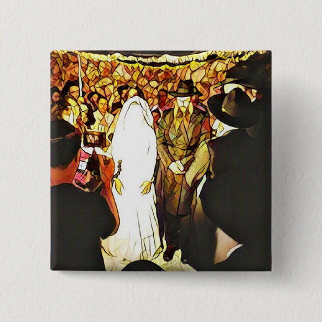 Bóton Quadrado 5.08cm Hassidic Wedding (Frente)