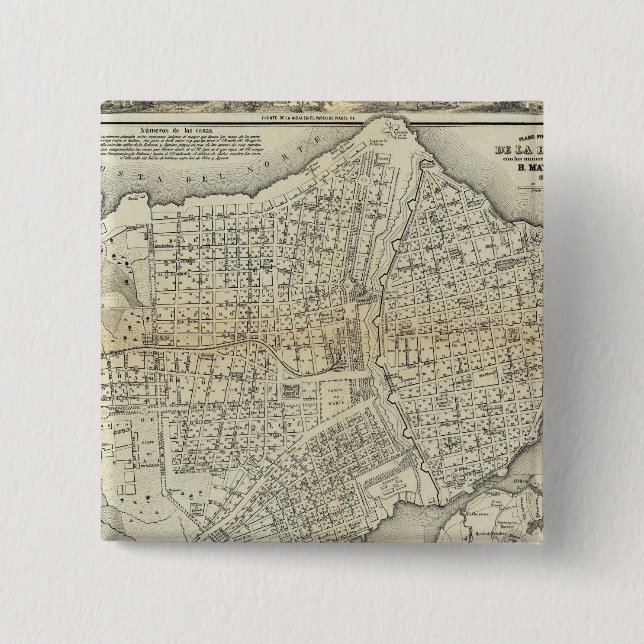 Bóton Quadrado 5.08cm Havana, Cuba (Frente)