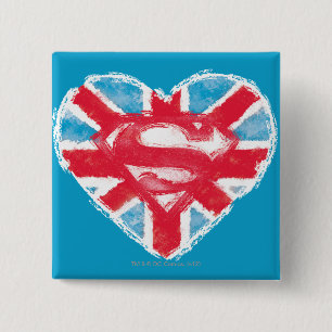 Bóton Quadrado 5.08cm Heart British S-Shield