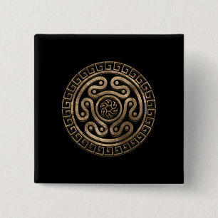 Bóton Quadrado 5.08cm Hecate Wheel Black e Dourado