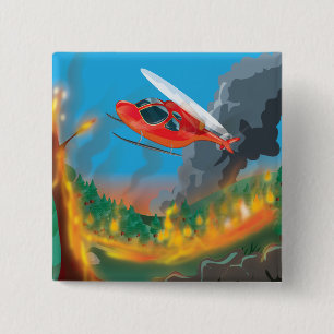 Bóton Quadrado 5.08cm Helicóptero do salvamento
