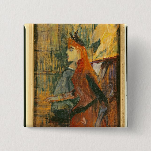 Bóton Quadrado 5.08cm Henri de Toulouse-Lautrec | a lição do canto, 18 (Frente)