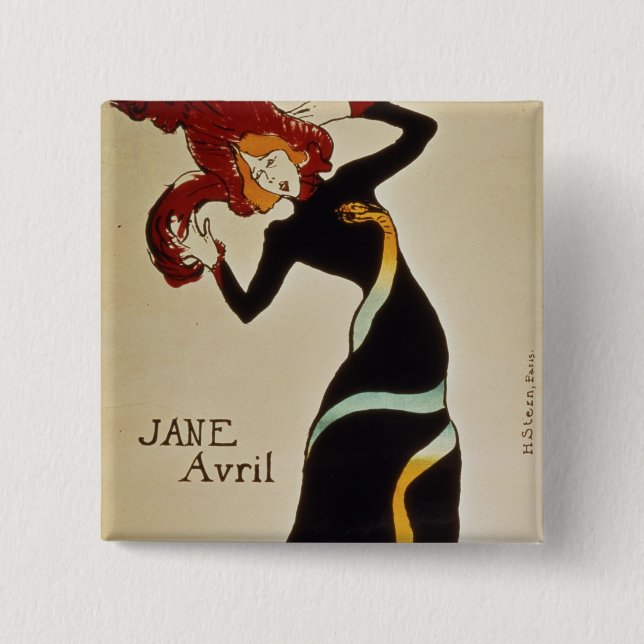 Bóton Quadrado 5.08cm Henri de Toulouse-Lautrec | Jane Avril 1899 (Frente)