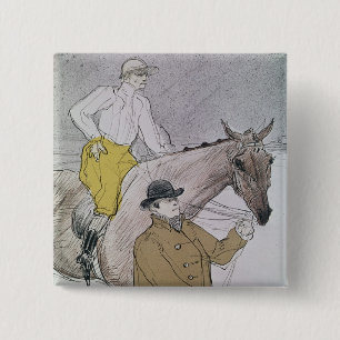 Bóton Quadrado 5.08cm Henri de Toulouse-Lautrec que o jóquei conduziu