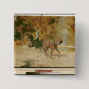 Bóton Quadrado 5.08cm Henri de Toulouse-Lautrec um Cão-Carro