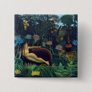 Bóton Quadrado 5.08cm Henri Rousseau - O Sonho / Le Reve