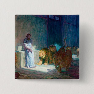 Bóton Quadrado 5.08cm Henry Ossawa Tanner Daniel no Lions's Den