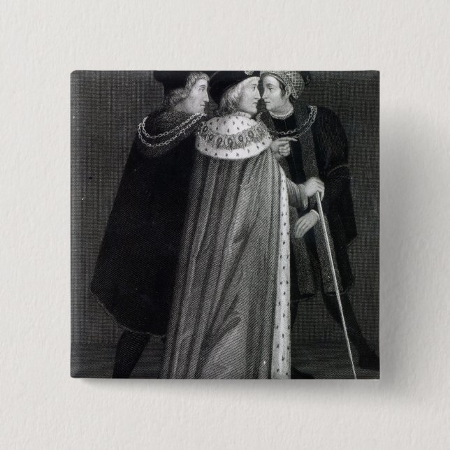 Bóton Quadrado 5.08cm Henry VII (Frente)
