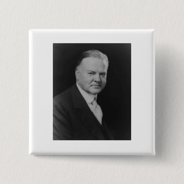 Bóton Quadrado 5.08cm Herbert Hoover (Frente)