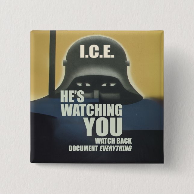 Bóton Quadrado 5.08cm He's Watching You 2026 (Frente)