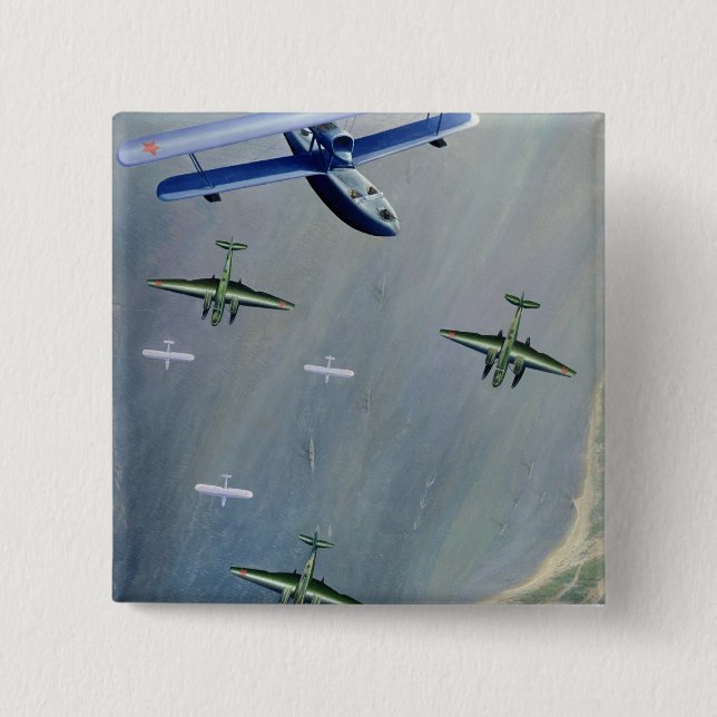 Bóton Quadrado 5.08cm Hidroavião, 1933 (Frente)